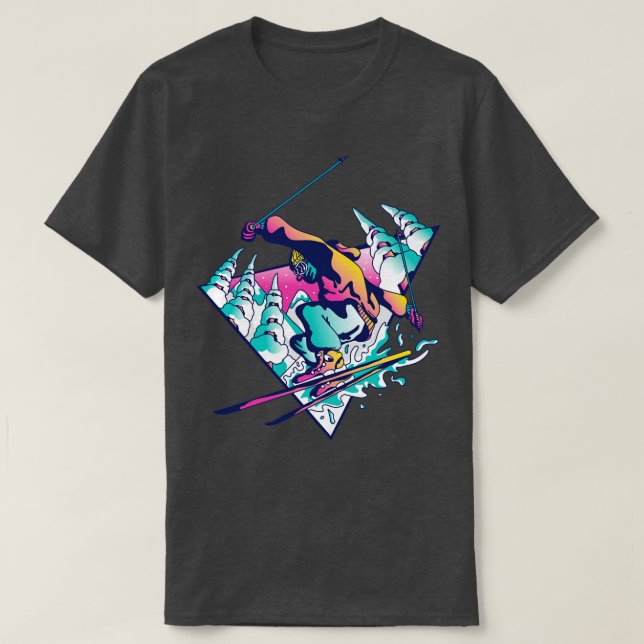 Ski Skier Skiing Winter Sports T-Shirt (Design Front)