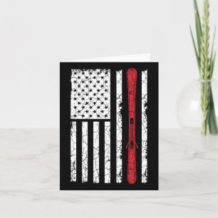 Ski Skiier American Flag Skiing Usa Gift Card