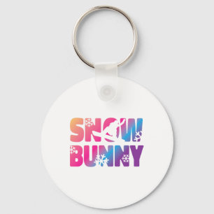 Ski Skiing Bunny Snow Bunny  Key Ring