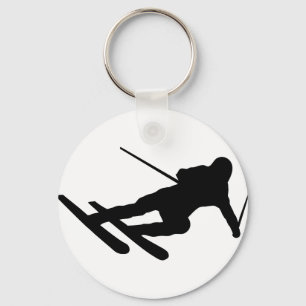 ski skiing downhill skier key ring