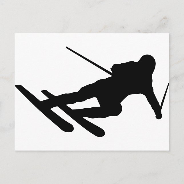 ski skiing downhill skier postcard (Front)
