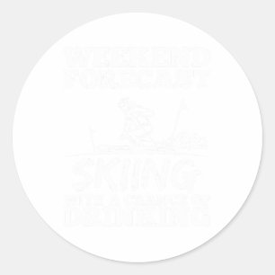 Ski Skiing Drinking Chance Beer Wine Alcohol Funny Classic Round Sticker