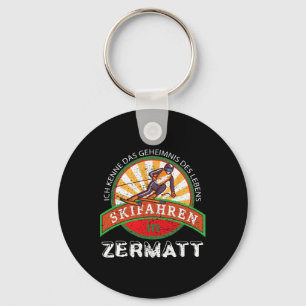 Ski Skiing Gift Vintage For Skiers From Zermatt  Key Ring