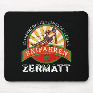 Ski skiing gift vintage for skiers from zermatt  mouse pad
