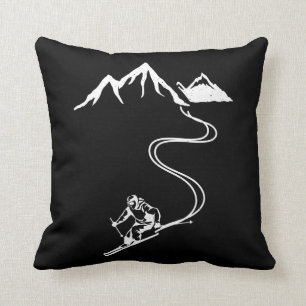 Ski Skiing Mountains Skier Winter Sports Cushion