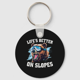 Ski Skiing Winter Sport Life's Better On Slopes Key Ring