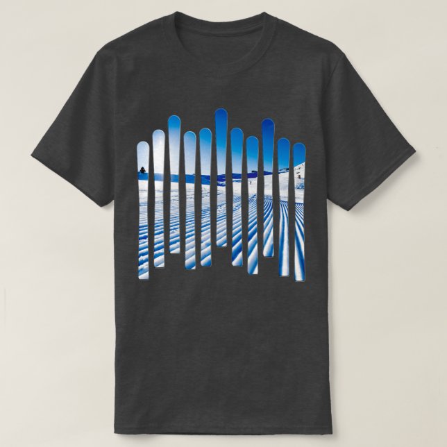 Ski slope on ski T-Shirt (Design Front)