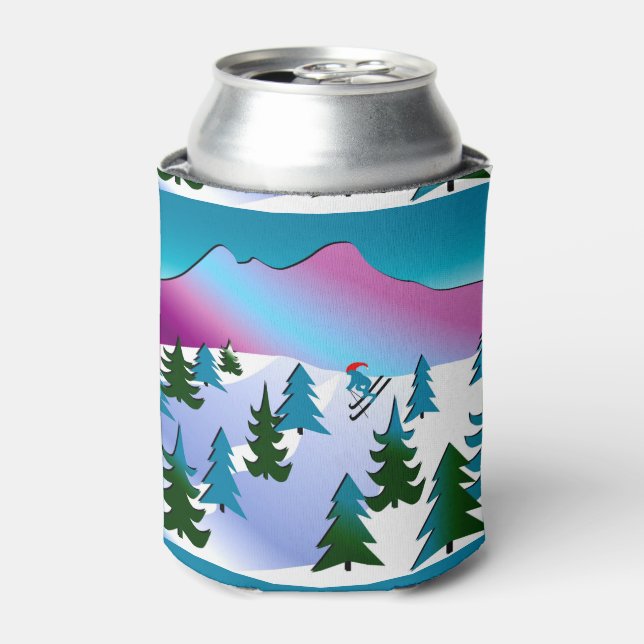 Ski Slope Winter Can Cooler (Can Front)