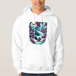 Ski slope with Halloween ghosts Hoodie