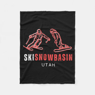 Ski snowbasin utah skiing snowboarding resort fleece blanket