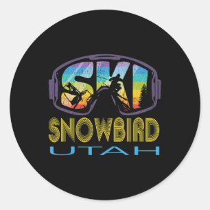 Ski Snowbird Utah Skiing Vacation Classic Round Sticker