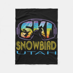 Ski Snowbird Utah Skiing Vacation Fleece Blanket