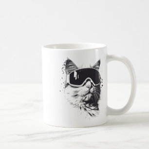 Ski Snowboard Cat Goggles Winter Sports Snowboarde Coffee Mug