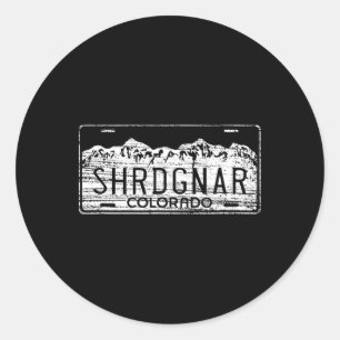 Ski Snowboard Colorado License Plate Shredding Gna Classic Round Sticker