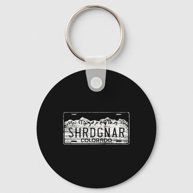 Ski Snowboard Colorado License Plate Shredding Gna Key Ring (Front)