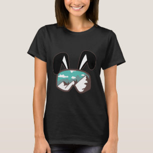 Ski Snowboard Goggles Bunny Ears Skiing Snow Gift  T-Shirt