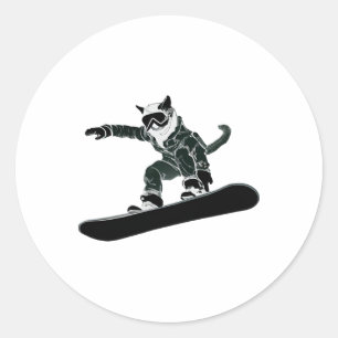 Ski Snowboard Goggles Funny Skiing Snowboarding Ca Classic Round Sticker