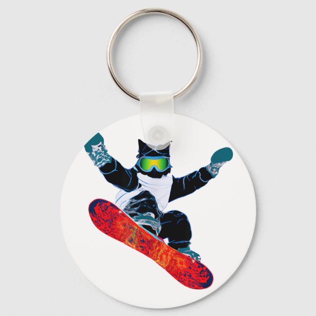 Ski snowboard goggles funny skiing snowboarding key ring (Front)