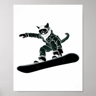 Ski snowboard goggles funny skiing snowboarding poster