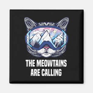 Ski Snowboard Goggles Funny The Meowtains Are Call Magnet