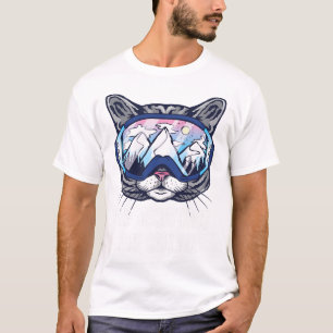 Ski Snowboard Goggles Funny The Meowtains Are Call T-Shirt