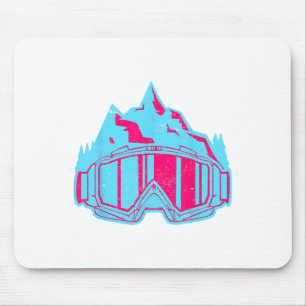 Ski Snowboard Goggles Retro Vintage 80s 90s Skiing Mouse Pad