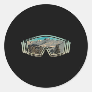 Ski Snowboard Goggles Winter Mountains Snowboardin Classic Round Sticker