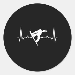 Ski Snowboard Heartbeat Goggles Skiing Mountain Ek Classic Round Sticker