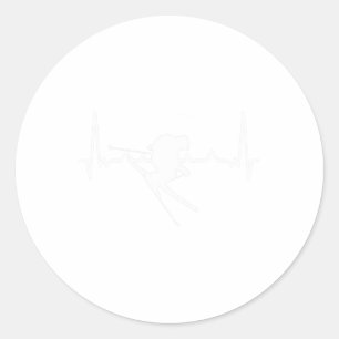 Ski Snowboard Heartbeat Goggles Skiing Mountain Ek Classic Round Sticker