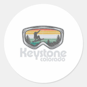 Ski Snowboard Mountain Snow Skiing Shirts Classic Round Sticker