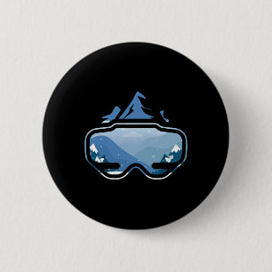 Ski Snowboard Mountains Freestyle Extreme Winter S 6 Cm Round Badge