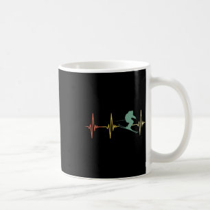 Ski Snowboard Skiing Heartbeat Snow Mountain Winte Coffee Mug