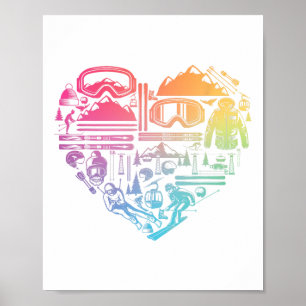 Ski Snowboard Skiing Snow Mountain Winter Skier Me Poster