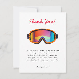 Ski Snowboard  Thank You Card