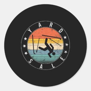 Ski Snowboard Yard Sale Skiing Snow Mountain Winte Classic Round Sticker