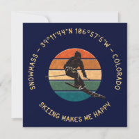 Ski Snowmass, Colorado - Man Skier, Yellow Text