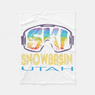 Ski Snowsin Utah Skiing Vacation Fleece Blanket