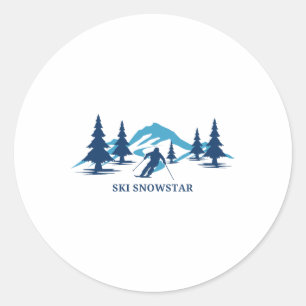 Ski Snowstar Illinois Ski Resort Skiing Skier Classic Round Sticker