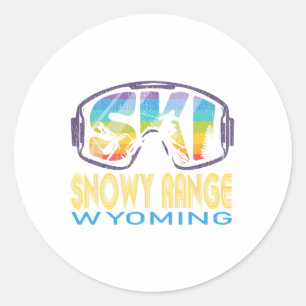 Ski Snowy Range Wyoming Skiing Vacation  Classic Round Sticker
