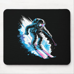 Ski space winter sport skiing funny skier astronau mouse pad
