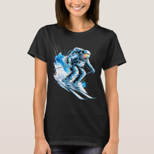Ski space winter sport skiing funny skier astronau T-Shirt