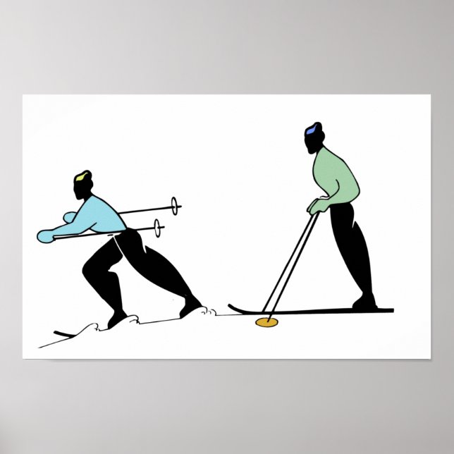 SKI SPORT SKIING CARTOON POSTER (Front)