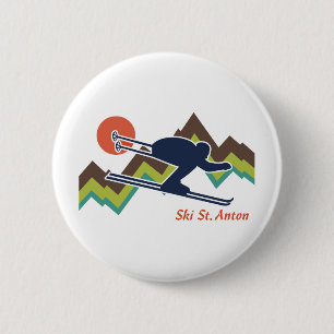 Ski St. Anton 6 Cm Round Badge