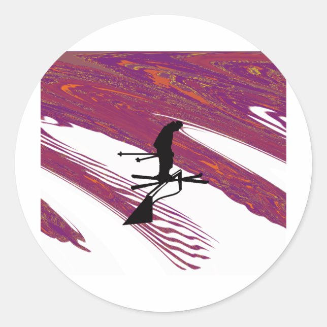 SKI static Cling Classic Round Sticker (Front)
