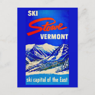 Ski Stowe Vermont Vintage Postcard