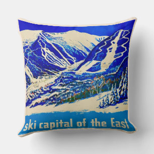 Ski Stowe Vermont Vintage Poster Cushion