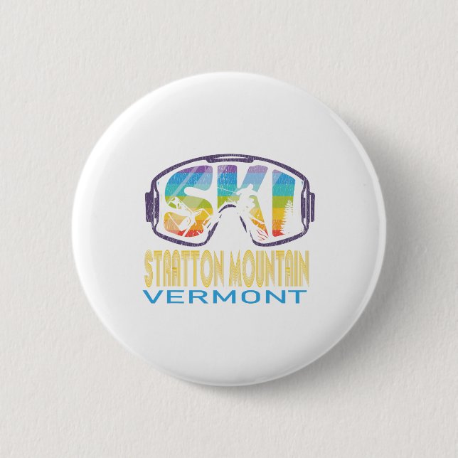 Ski Stratton Mountain Vermont Skiing Vacation  6 Cm Round Badge (Front)