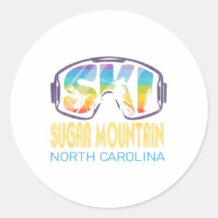 Ski Sugar Mountain North Carolina Skiing Vacation Classic Round Sticker