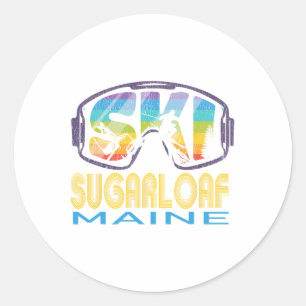 Ski Sugarloaf Maine Skiing Vacation  Classic Round Sticker