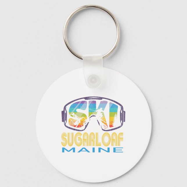 Ski Sugarloaf Maine Skiing Vacation  Key Ring (Front)